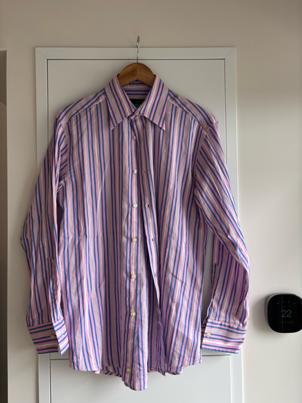 Z Zegna “City” Fit Dress Shirt – Pink Stripe – Cotton/Silk – Made in Turkey